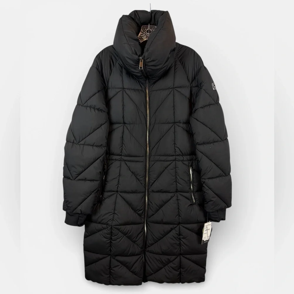 BCBG Cloud Collection Long Black Puffer Coat - Picture 2 of 8